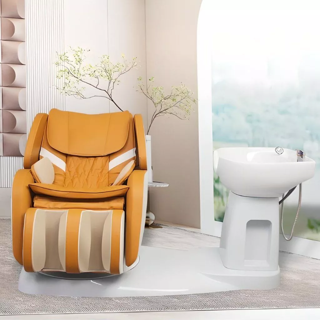 4D massage seat with heated shampoo sink studio view 2